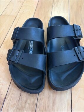 Birkenstock Black Two-Strap Arizona Slides